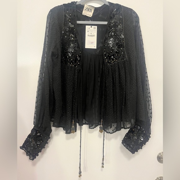 Zara NWT plumentis sequin top/shrug - Picture 5 of 8
